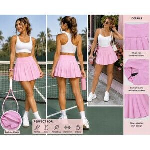 Women Size M Pink Pleated Tennis Golf Athletic Skort Y2K Barbiecore Tenniscore